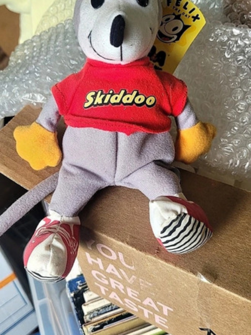 Rare 1996 Skidoo plush figure, Felix the Cat's friend
